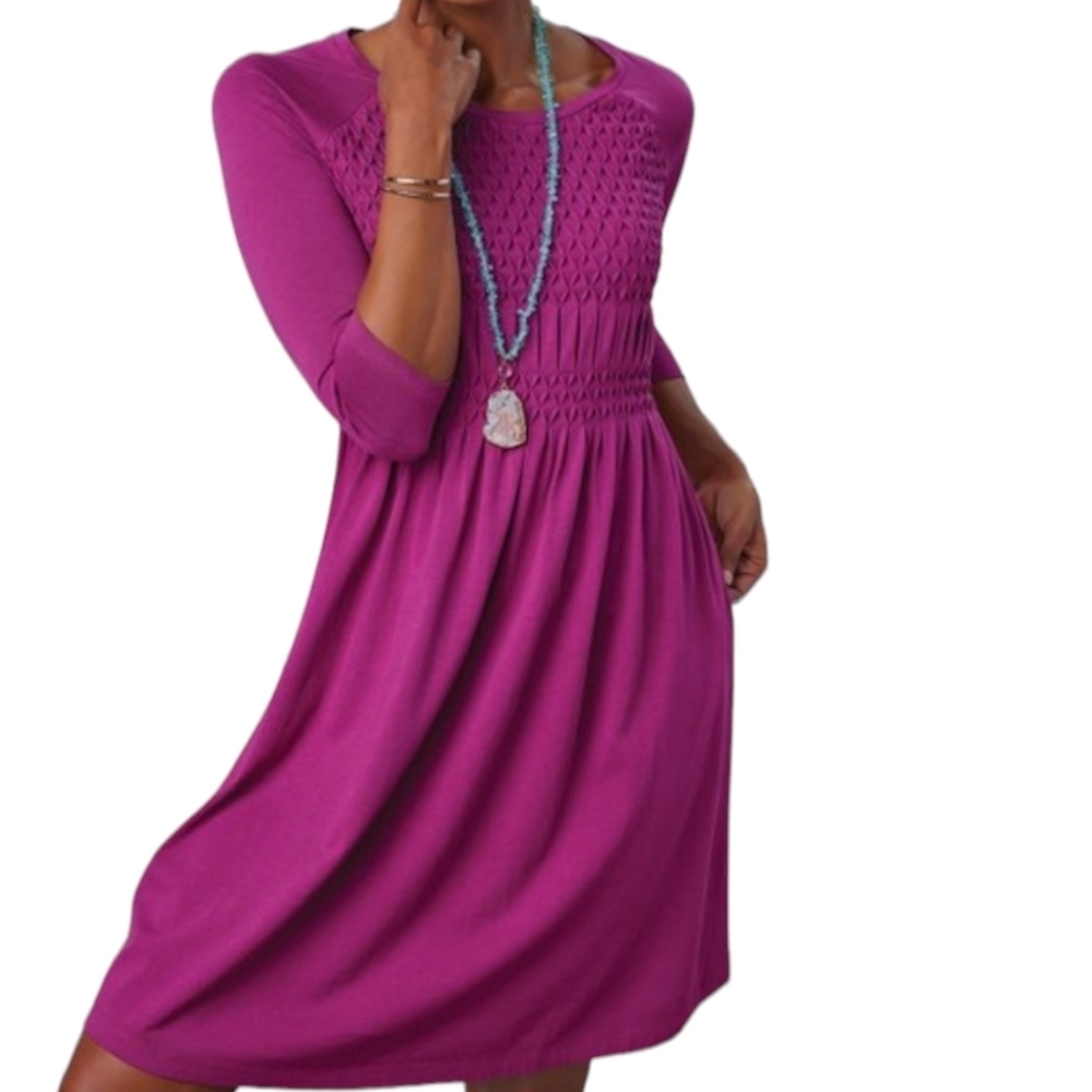 Soft Surroundings Fuschia Cinched Dress
